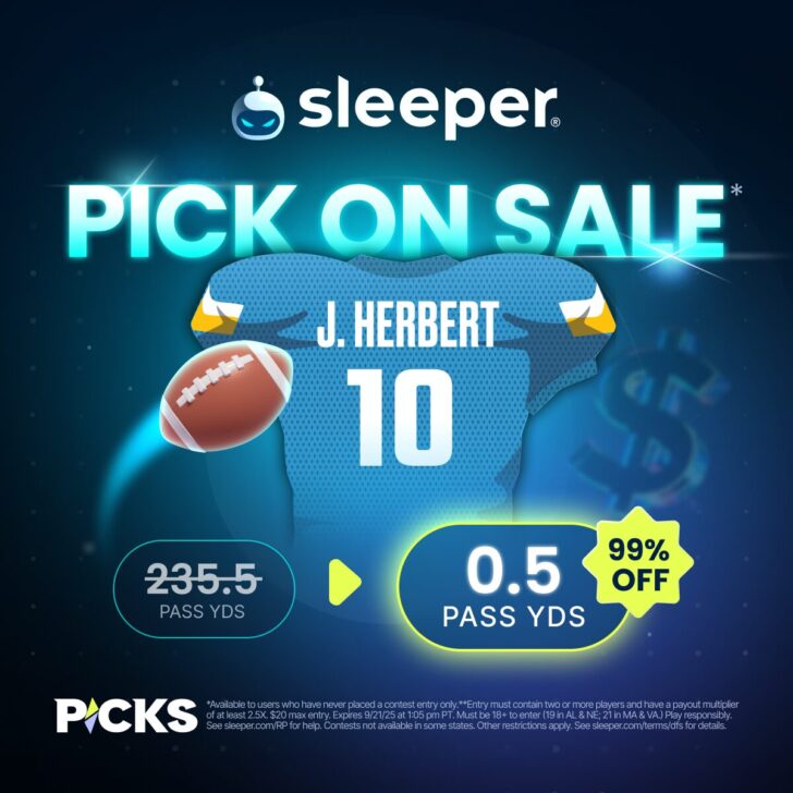 Sleeper Promo Code Justin Herbert NFL week 3